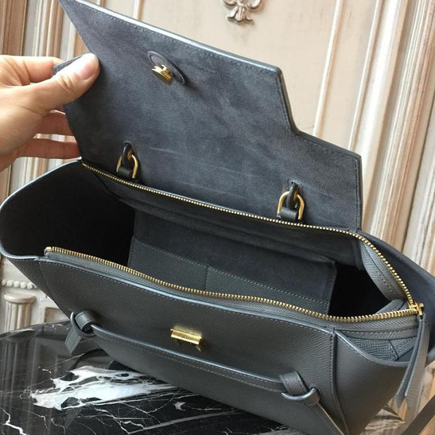 Celine Belt 28cm Bag Grained Calfskin Spring Summer 2018 Collection Grey