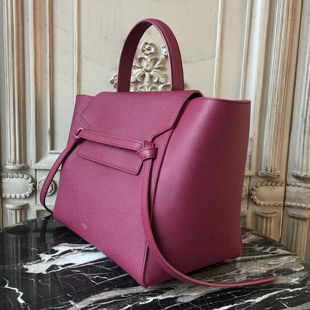 Celine Belt 28cm Bag Grained Calfskin Spring Summer 2018 Collection Burgundy
