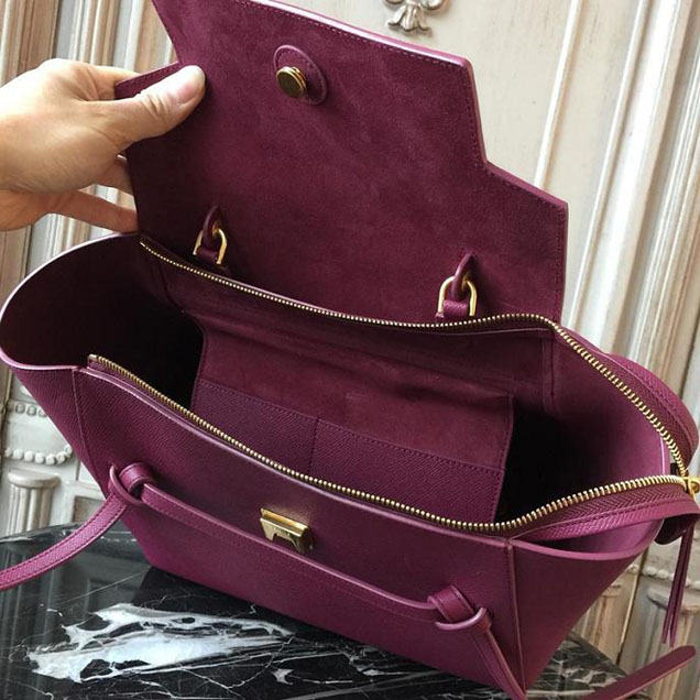 Celine Belt 28cm Bag Grained Calfskin Spring Summer 2018 Collection Burgundy