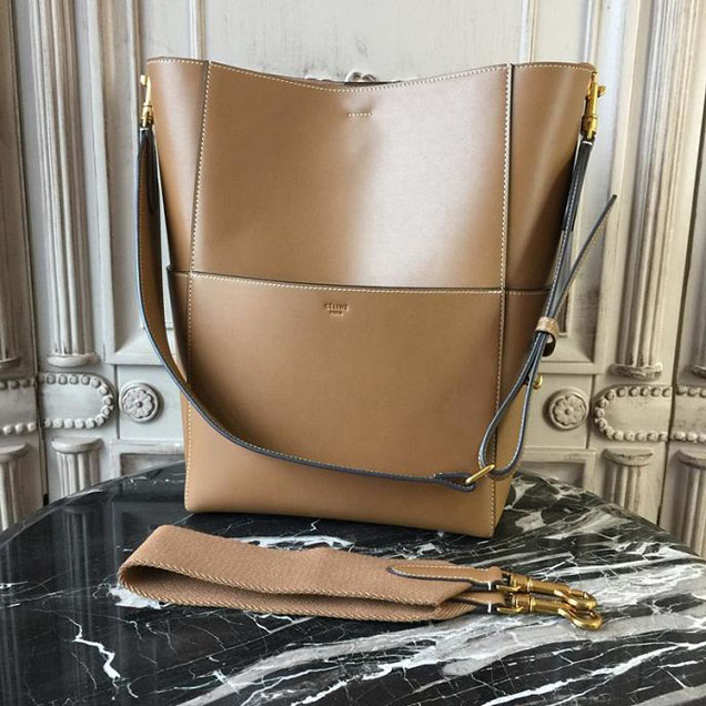 Celine Seau Sangle 24cm Large Bag Soft Grained Calfskin Leather Spring Summer 2018 Collection Tan