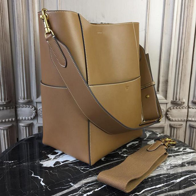 Celine Seau Sangle 24cm Large Bag Soft Grained Calfskin Leather Spring Summer 2018 Collection Tan