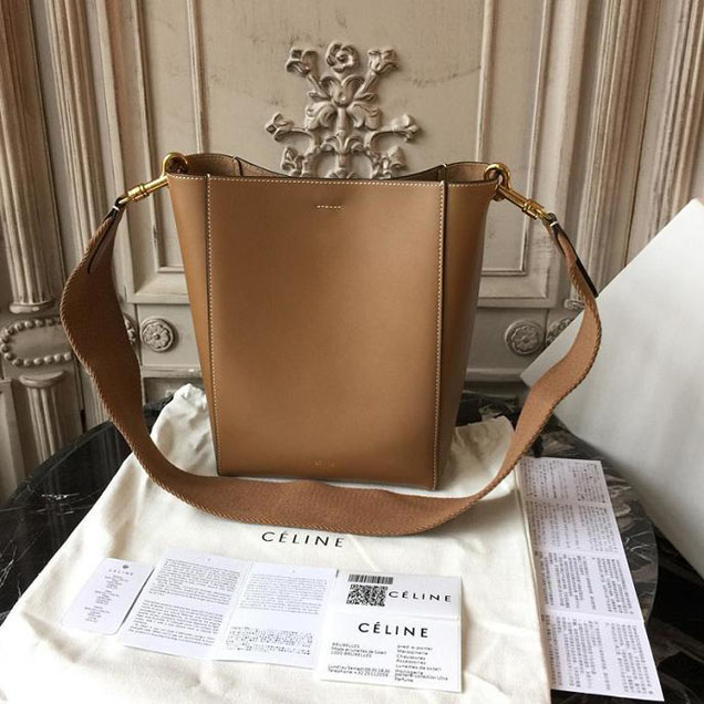 Celine Seau Sangle 20cm Small Bag Soft Grained Calfskin Leather Spring Summer 2018 Collection Tan