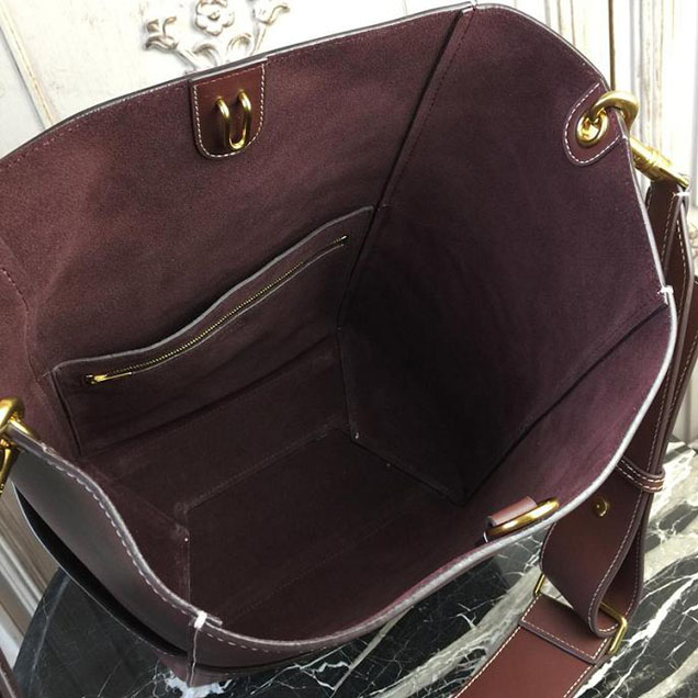 Celine Seau Sangle 24cm Large Bag Soft Grained Calfskin Leather Spring Summer 2018 Collection Burgundy