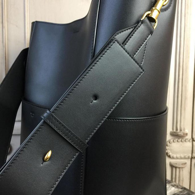Celine Seau Sangle 24cm Large Bag Soft Grained Calfskin Leather Spring Summer 2018 Collection Black