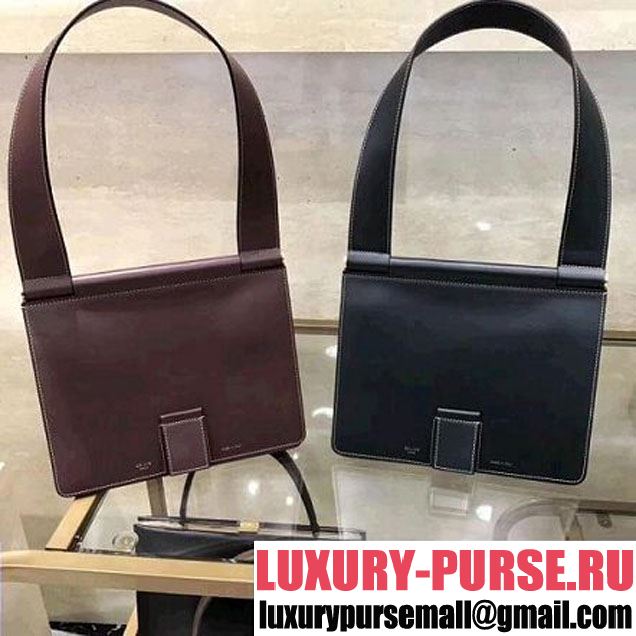 Celine Small Tab Bag in Satinated Natural Calfskin Burgundy 2018 (1A021-8030216 )