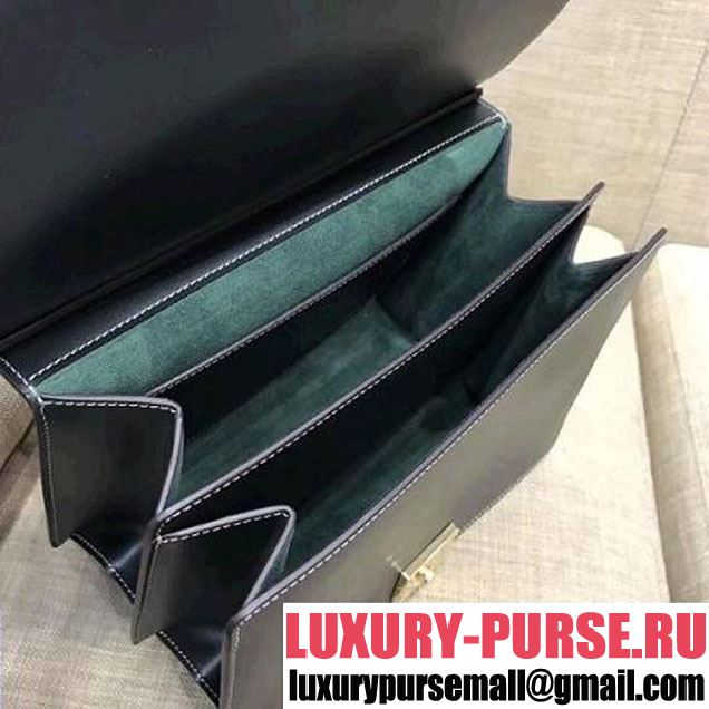 Celine Small Tab Bag in Satinated Natural Calfskin Deep Green 2018 (1A021-8030215 )
