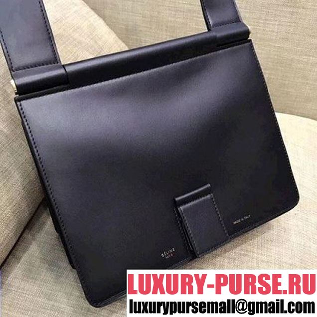 Celine Small Tab Bag in Satinated Natural Calfskin Black 2018 (1A021-8030214 )
