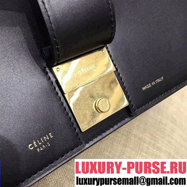 Celine Small Tab Bag in Satinated Natural Calfskin Black 2018 (1A021-8030214 )