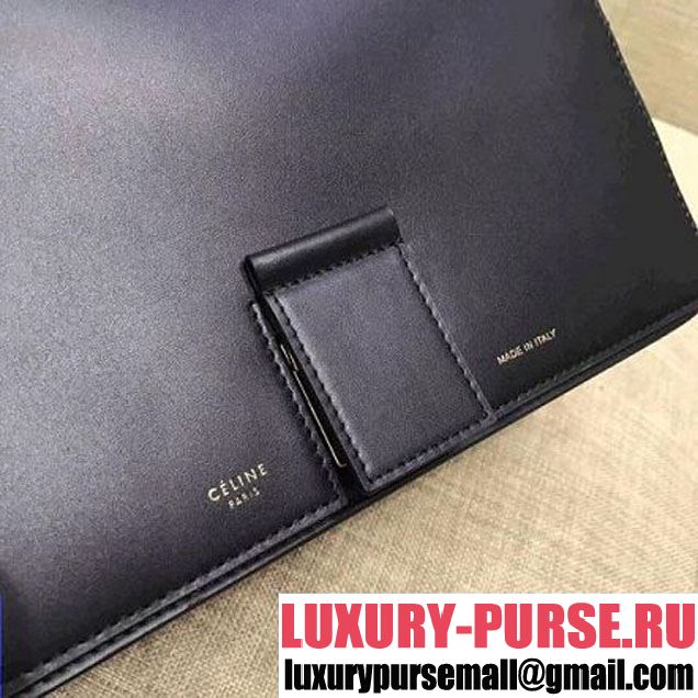 Celine Small Tab Bag in Satinated Natural Calfskin Black 2018 (1A021-8030214 )
