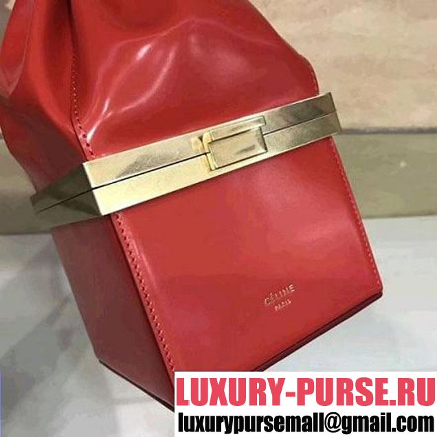 Celine Red Calfskin Box Handle Bag Limited Edtion 2018 (1A021-8030217 )