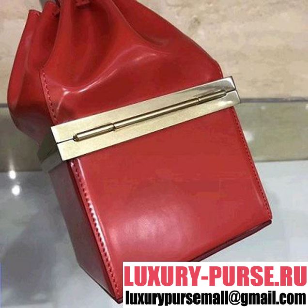 Celine Red Calfskin Box Handle Bag Limited Edtion 2018 (1A021-8030217 )