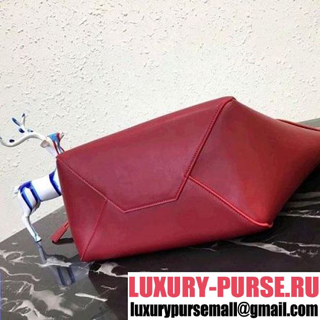 Celine Small Cabas Phantom in Calfskin with Wool Belt Red 2018 (BL-8031506 )
