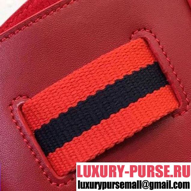 Celine Small Cabas Phantom in Calfskin with Wool Belt Red 2018 (BL-8031506 )