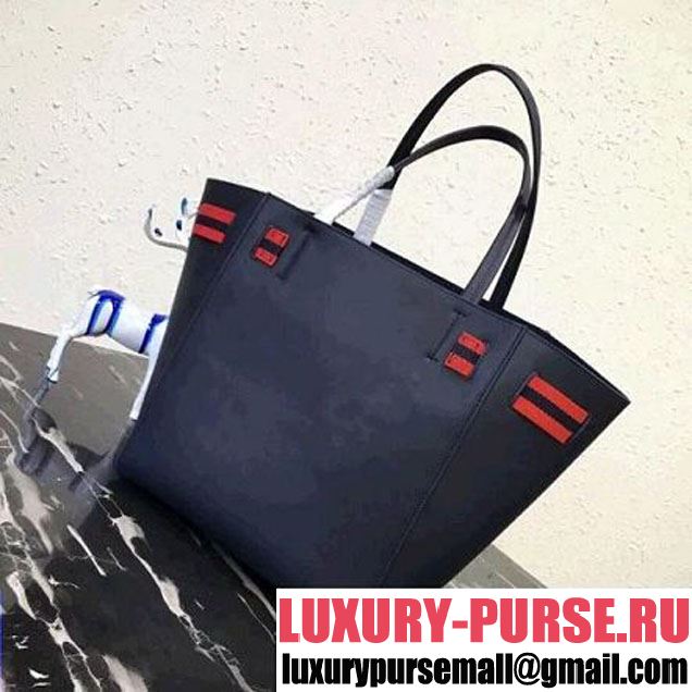 Celine Small Cabas Phantom in Calfskin with Wool Belt Navy Blue 2018 (BL-8031505 )