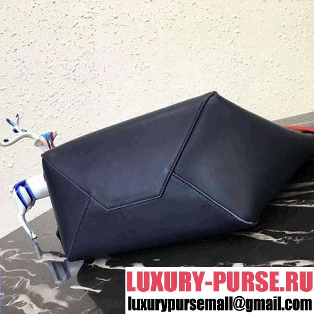 Celine Small Cabas Phantom in Calfskin with Wool Belt Navy Blue 2018 (BL-8031505 )