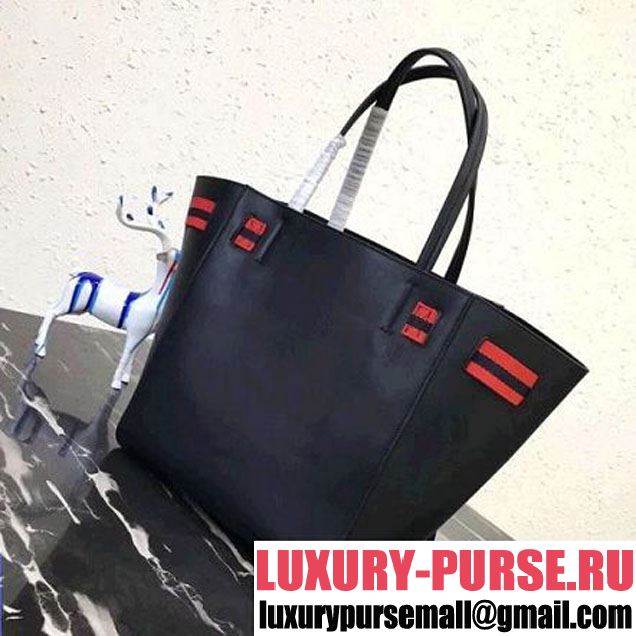 Celine Small Cabas Phantom in Calfskin with Wool Belt Black 2018 (BL-8031504 )