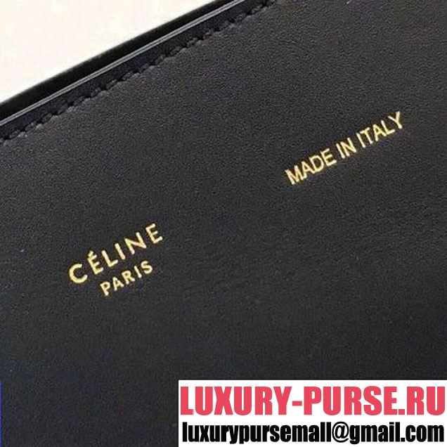 Celine Small Cabas Phantom in Calfskin with Wool Belt Black 2018 (BL-8031504 )