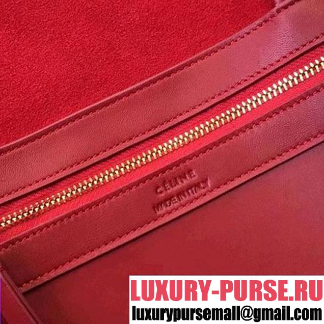 Celine Large Cabas Phantom in Calfskin with Wool Belt Red 2018 (BL-8031503 )