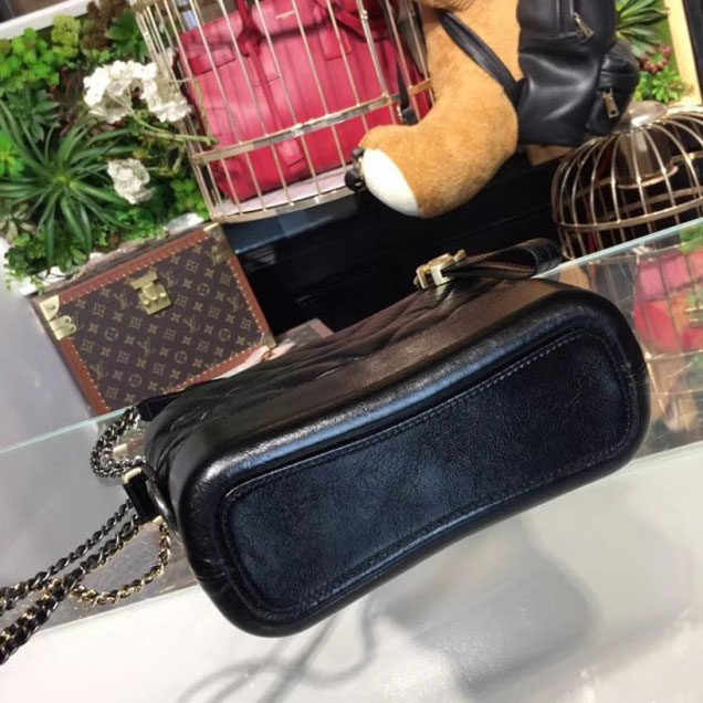 Chanel Chevron Gabrielle Small Hobo Bag A91810 Black 2018