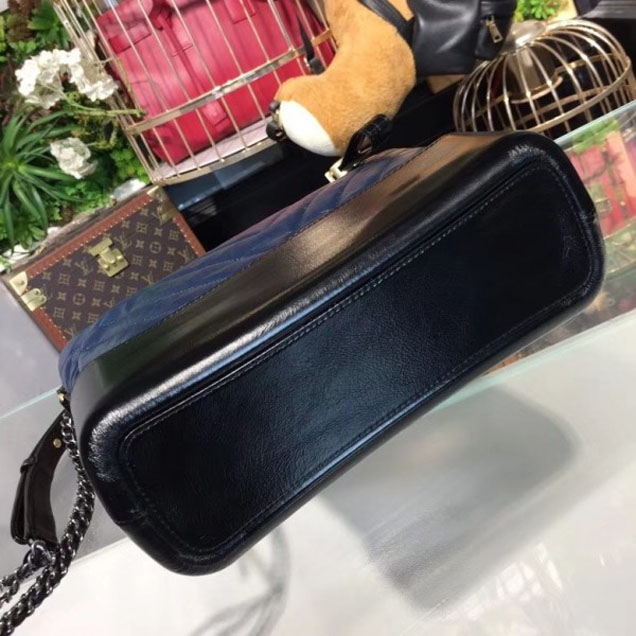 Chanel Chevron Gabrielle Medium Hobo Bag A93824 Dark Blue/Black 2018