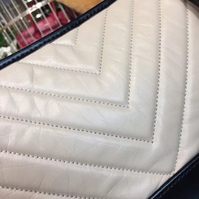 Chanel Chevron Gabrielle Medium Hobo Bag A93824 Beige/Black 2018