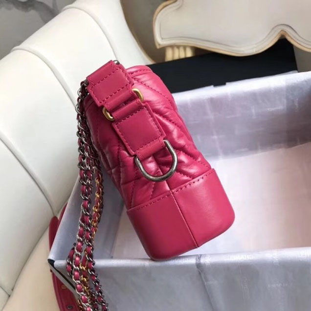 Chanel Chevron Gabrielle Small Hobo Bag A91810 Fuchsia 2018