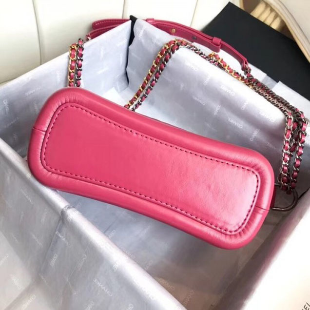 Chanel Chevron Gabrielle Small Hobo Bag A91810 Fuchsia 2018