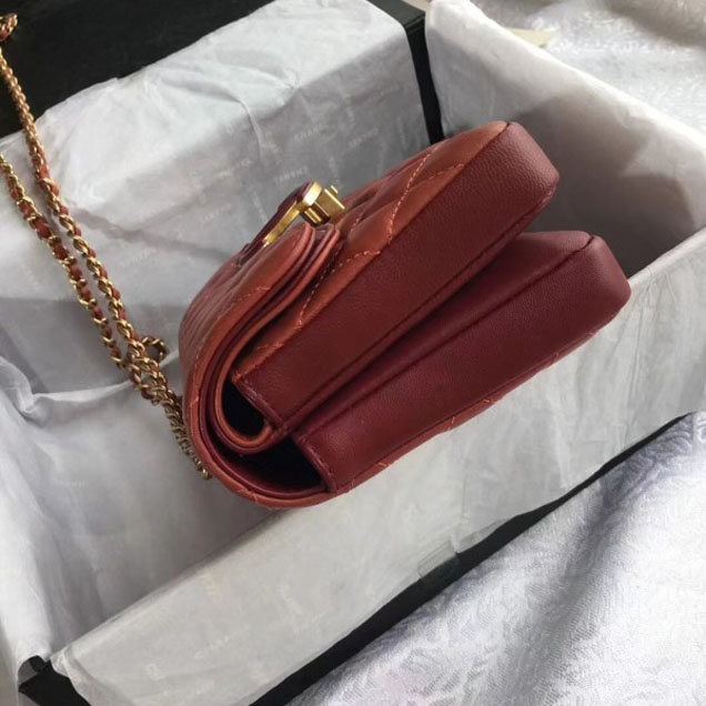 Chanel Lambskin Double Flap Bag A57275 Orange/Red 2018
