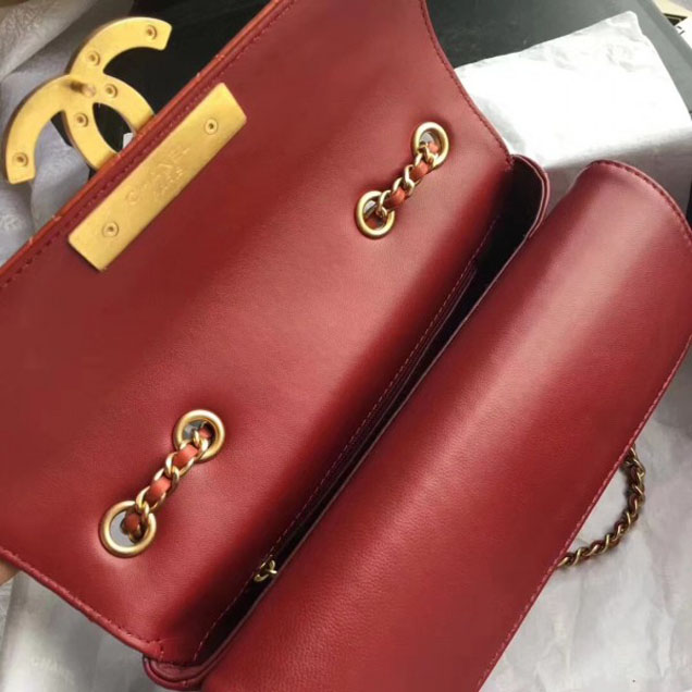Chanel Lambskin Double Flap Bag A57275 Orange/Red 2018