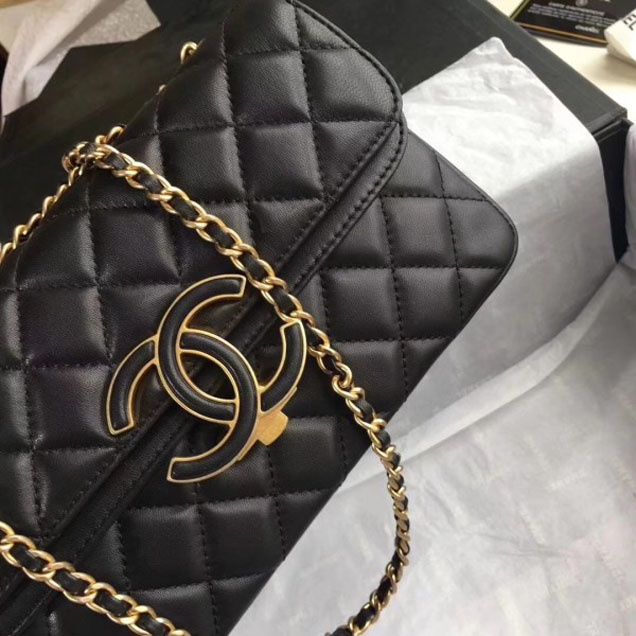 Chanel Lambskin Double Flap Bag A57275 Black 2018
