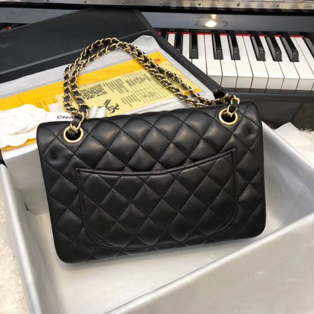 Chanel Small Classic Handbag Sheepskin A01113 black