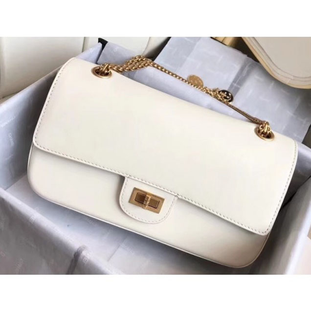 Chanel 2.55 Nude with Medals Reissue Size 225 Bag A37586 White 2018