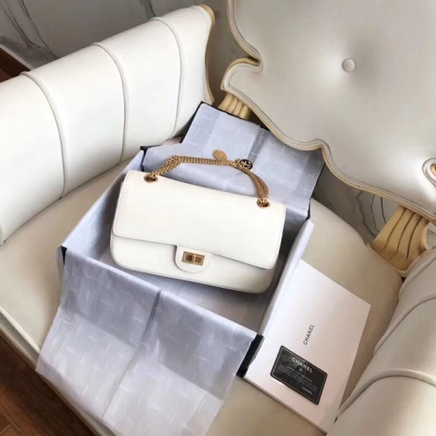 Chanel 2.55 Nude with Medals Reissue Size 225 Bag A37586 White 2018