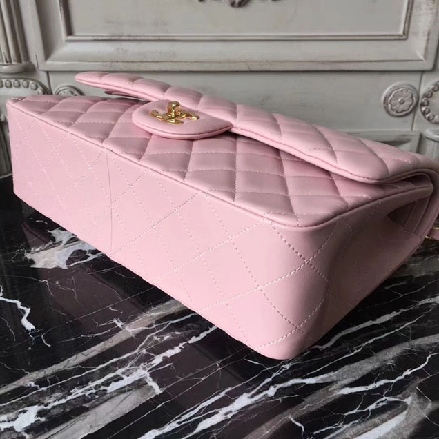 Chanel Classic Flap Bag 30cm Pink Lambskin Gold-Tone Metal