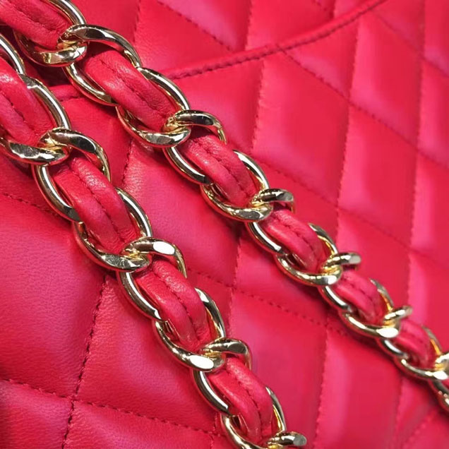 Chanel Classic Flap Bag 30cm Lambskin Gold-Tone Metal Red
