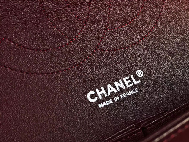 Chanel Classic Flap Bag 30cm Burgundy Lambskin Silver-Tone Metal