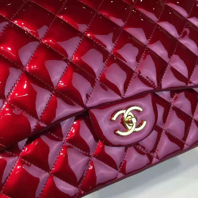 Chanel Classic Flap Bag 30cm Burgundy Lambskin Gold-Tone Metal