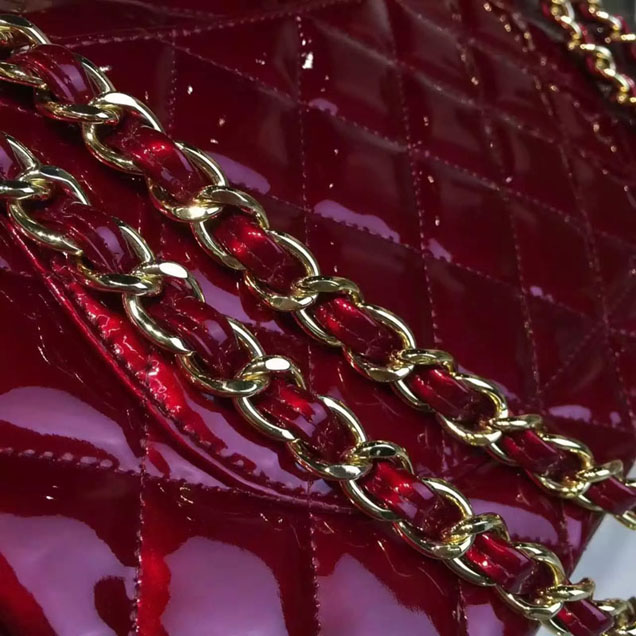 Chanel Classic Flap Bag 30cm Burgundy Lambskin Gold-Tone Metal