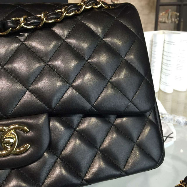 Chanel Classic Flap Bag 30cm Black Lambskin Gold-Tone Metal