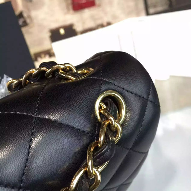 Chanel Classic Flap Bag 30cm Black Lambskin Gold-Tone Metal