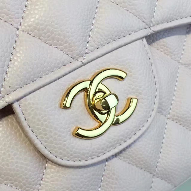 Chanel Classic Flap Bag 30cm Beige Grained Calfskin Gold-Tone Metal