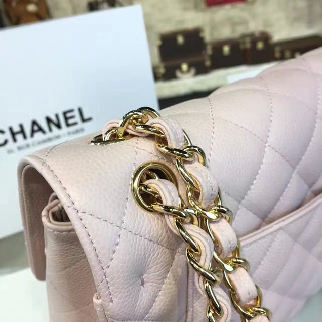 Chanel Classic Flap Bag 30cm Beige Grained Calfskin Gold-Tone Metal