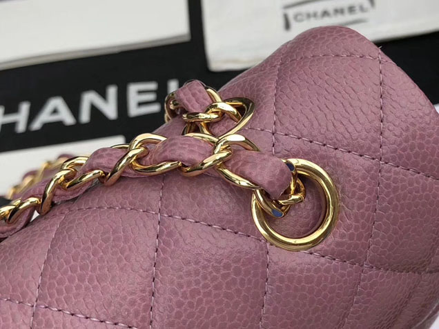 Chanel Classic Flap Bag 30cm Purple Grained Calfskin Gold-Tone Metal