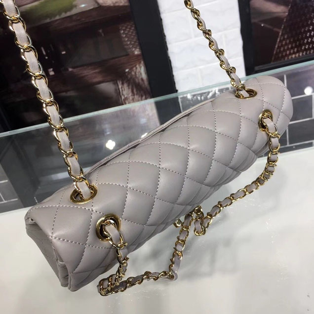 Chanel Classic Flap 25cm Bag Gold Hardware Lambskin Leather Spring Summer Act 1 2018 Collection Grey