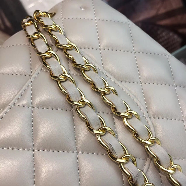 Chanel Classic Flap 25cm Bag Gold Hardware Lambskin Leather Spring Summer Act 1 2018 Collection Grey