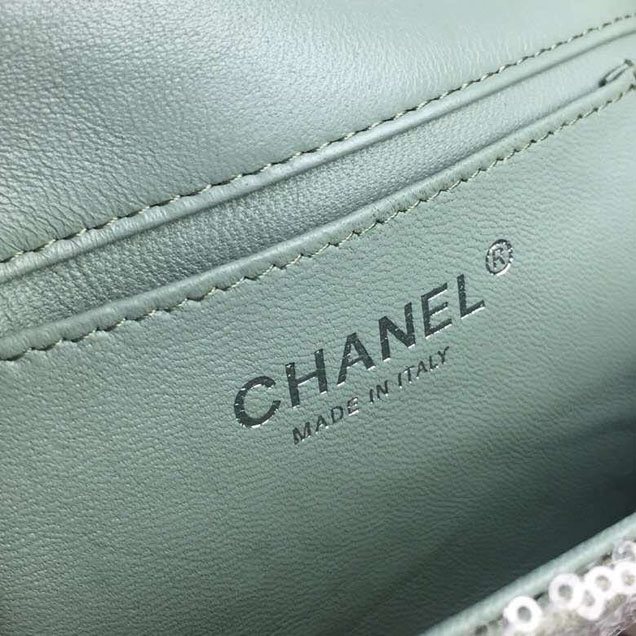 Chanel Sequins Flap Bag 20cm Silver Hardware Lambskin Leather Spring Summer Act 2 2018 Collection Green Light Green Yellow