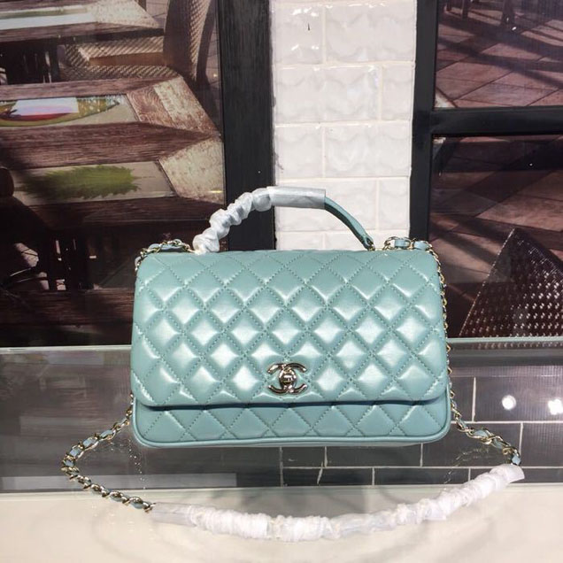 Chanel Citizen Chic Medium Flap Bag 25cm Silver Hardware Lambskin Leather Spring Summer Act 1 2018 Collection Turquoise