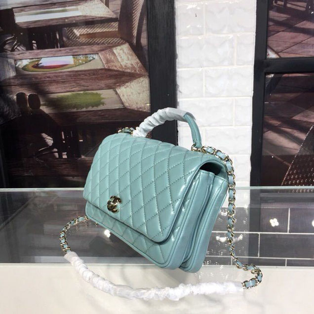 Chanel Citizen Chic Medium Flap Bag 25cm Silver Hardware Lambskin Leather Spring Summer Act 1 2018 Collection Turquoise