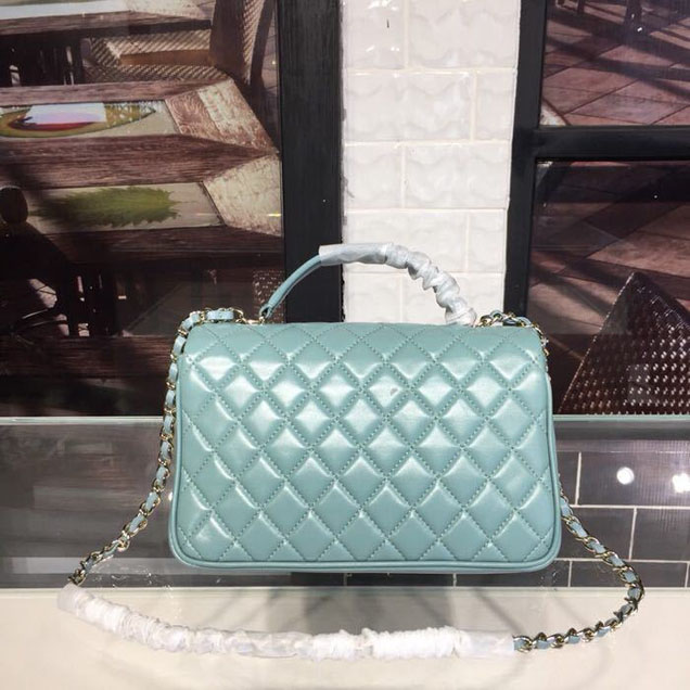 Chanel Citizen Chic Medium Flap Bag 25cm Silver Hardware Lambskin Leather Spring Summer Act 1 2018 Collection Turquoise