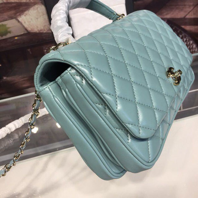 Chanel Citizen Chic Medium Flap Bag 25cm Silver Hardware Lambskin Leather Spring Summer Act 1 2018 Collection Turquoise
